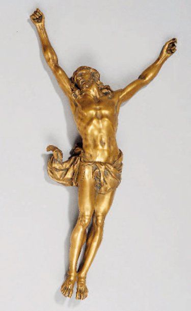 null Christ en croix Bronze doré Europe du Nord, XIXe siècle. Hauteur : 48 cm