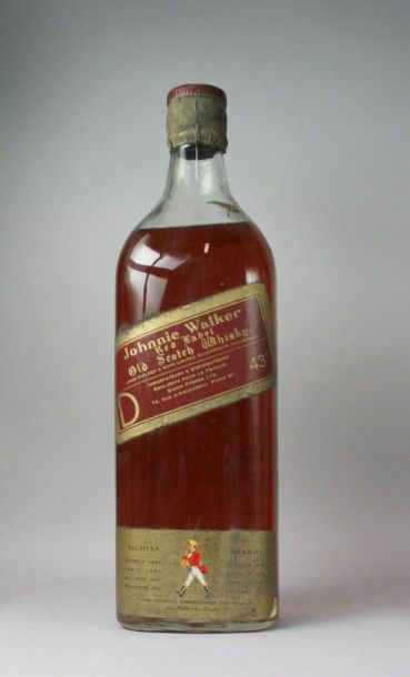 null 1 Double magnum Whisky Johnnie Walker red label Niveau légèrement bas, étiquette...