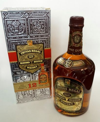 null 1 flacon Whisky Chivas Regal 12 ans Bouteille d'un litre. Etui d'origine