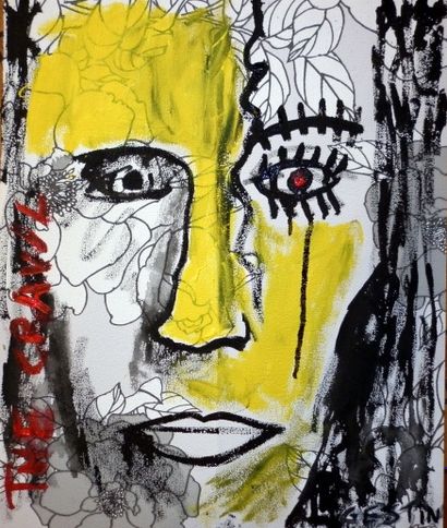 null Galadriel GESTIN "The crawl" Acrylique sur papier 40 x 43 cm