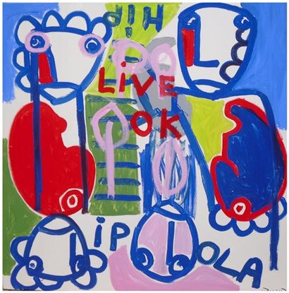 null Renaud-PHILIPPOT "Live ok" Acrylique sur toile 100 x 100 cm