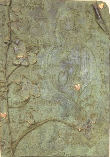 null Virginie BASSETTI "Mur de Vérone"-GM II/IV(Patine vert d Bronze 15 x 21 cm