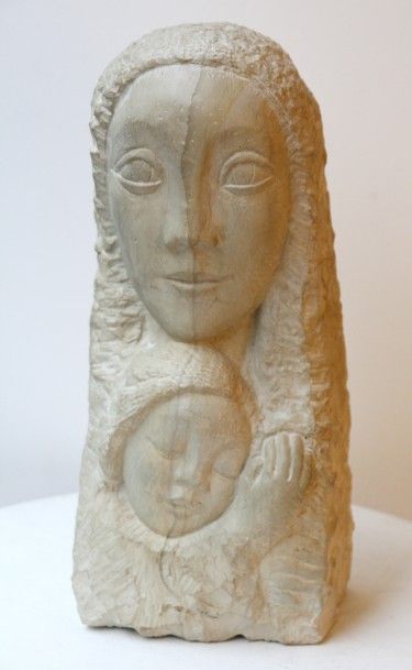null Hervé VERHNES "Maternité" Sculpture sur pierre 40x18x11cm