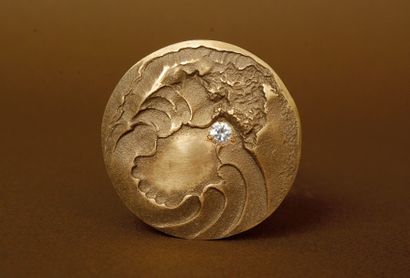 null Virginie BASSETTI "Doudou Solo" Incrustation Zirconium Bronze Diamètre 5 cm