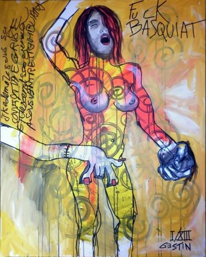 null Galadriel GESTIN "Fuck Basquiat" Acrylique sur toile 100 x 80 cm