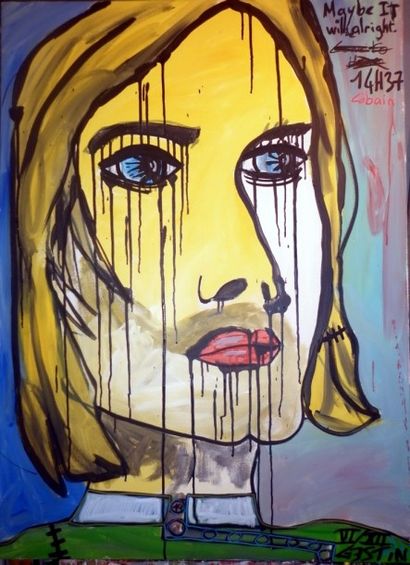 null Galadriel GESTIN "Maybe it will be alright" Acrylique sur toile 100 x 73 cm
