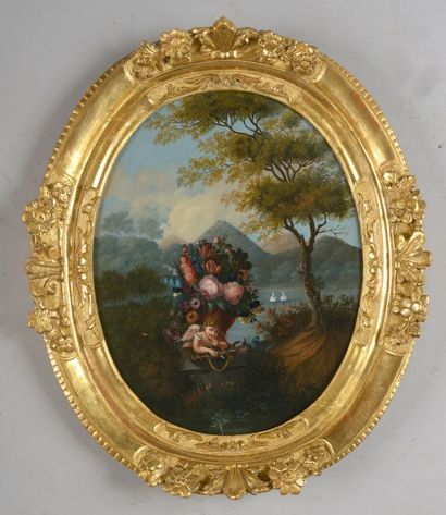 null ECOLE DU XIXème siècle 

Amour & fleurs

Huile sur toile ovale

39 x 31 cm