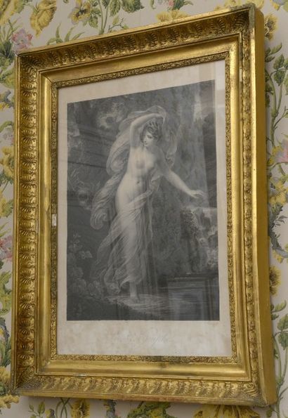 null Trois gravures en noir : 

"La Nymphe", « Daphnis et Chloé » d'après Hersent,...