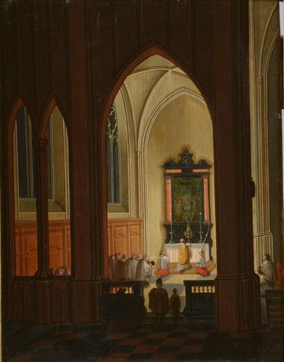 null Peter NEEFS (Anvers, 1587 - Anvers, 1656/61)

La messe dans la nef 

Panneau...