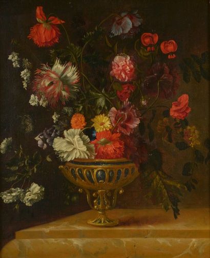 null Attribué à Bernard PICARD (1673 -1733)

Bouquet de fleurs dans un vase en pierre...
