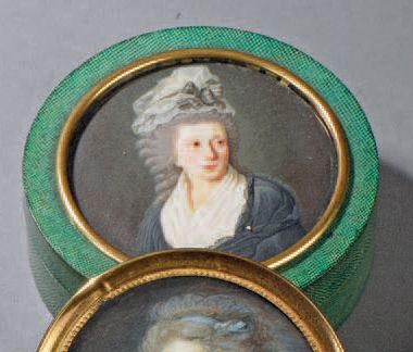 École continentale de la fin du XVIIIe siècle Femme coiffée d'un bonnet de dentelle...