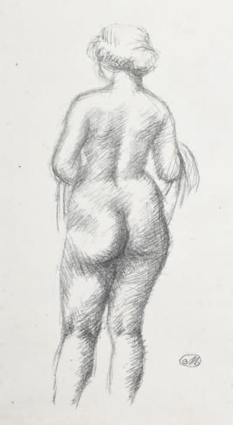 Aristide MAILLOL (1861-1944) Femme debout, vue de dos, 1926.
Lithographie en noir...