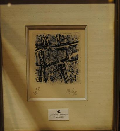 Orlando PELAYO ENRIALGO (1920-1990) Composition abstraite.
Lithographie, signée en...