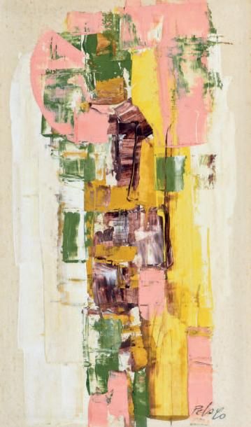 Orlando PELAYO ENRIALGO (1920-1990) Composition abstraite.
Gouache, signée en bas...