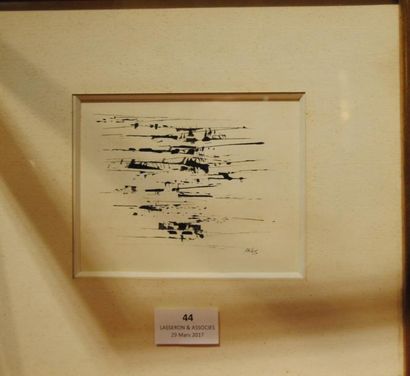 Orlando PELAYO ENRIALGO (1920-1990) Composition abstraite.
Encre de Chine, signée...
