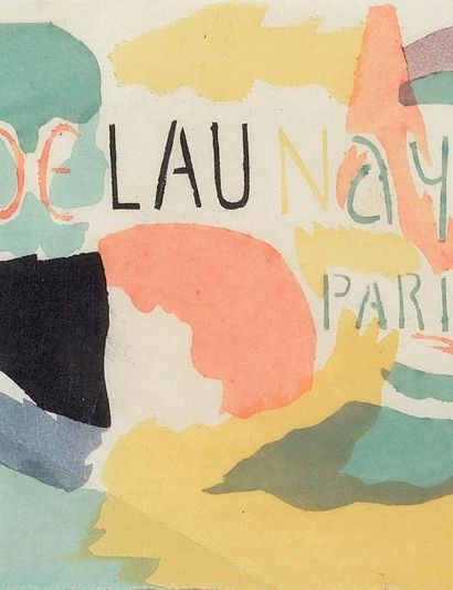 Sonia DELAUNAY (1885-1979) En tete d'un papier a lettres.
Paris 1914. 8,5 x 20, 3...