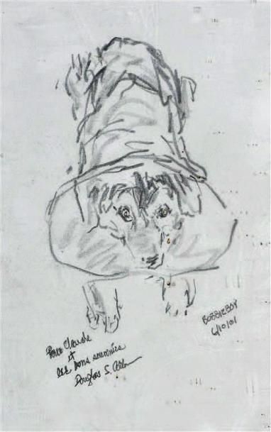 Douglas ALLEN (XXe siècle) Portrait de BobbieBoy.
Crayon noir signé et dédicacé en...