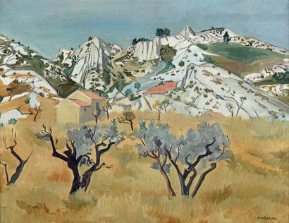 Yves BRAYER (1907-1990) Vue de Saint-Rémi-de-Provence.
Huile sur toile.
Signée en...