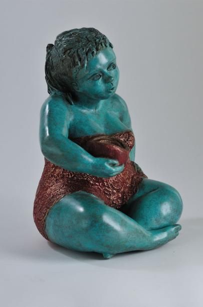 MIMI - Michèle Peyre L'ingénue.
Sculpture en bronze.
26 x 20 x 17 cm