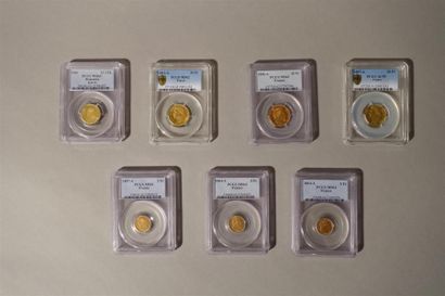 null Ensemble de 6 monnaies d'or :
PREMIER EMPIRE : 20 francs : 2 exemplaires 1807A...