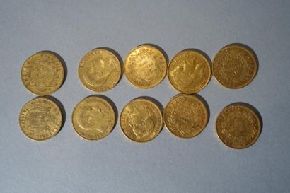 null 10 pièces de 20 F Napoléon III. Poid: 64,2 gr