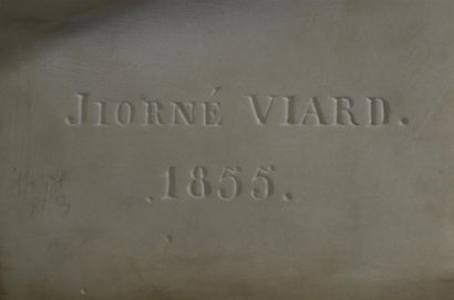 null JIORNE VIARD (1823 - 1885) 
Buste en marbre de Carrare représentant le chimiste...