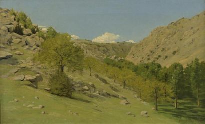 null Jean DESBROSSES (1835-1906)
Vallon dans la montagne
Huile sur toile
Signée en...