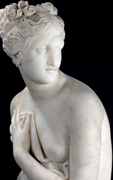 D'après Antonio CANOVA Sculpture en marbre blanc, représentant Aphrodite sortant...