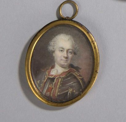 null Claude François de Renouard comte de Fleury, chevalier de Saint-Louis, en cuirasse
Miniature...