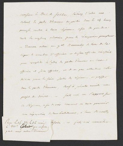 null Lettre signée Nap dictée à Meneval, adressée de Saint- Cloud le 20 avril 1812...