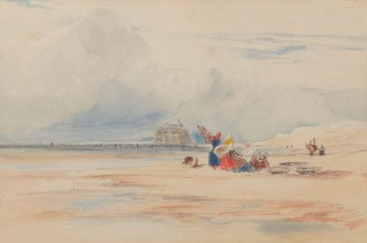 null Suite de David COX (1783-1859) 

Les ramasseurs de coquillages sur la plage...