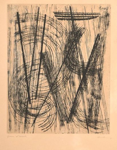 null Hans HARTUNG (1904 – 1989)

Eau-forte signée annotée « épreuve d’artiste » et...