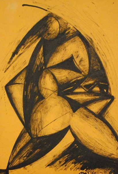 null Umberto MASTROIANNI (1910-1998)

Personnage

Encre sur papier contrecollé sur...