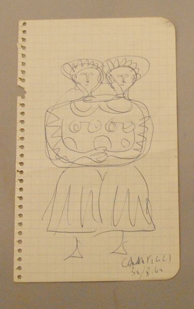 null Massimo CAMPIGLI (1895–1971)

Deux jeunes femmes

Stylo-bille sur feuille quadrillée...