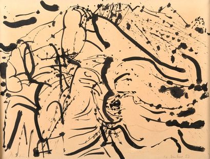 null Mario PRASSINOS (1916-1985)

Composition 

Encre sur papier marouflé sur toile.

Signée...