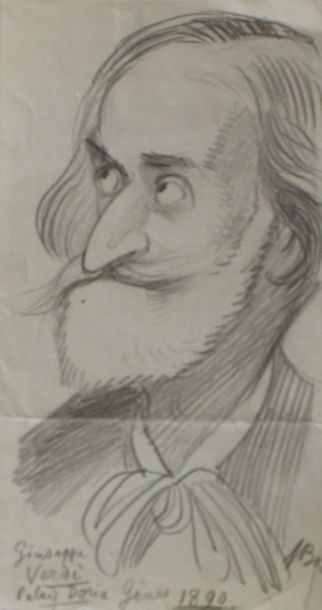 null Guiseppe Verdi								 

Signé, avec une mention manuscrite : " Guiseppe Verdi...