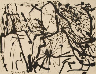 null Mario PRASSINOS (1916-1985)

Composition 

Encre sur papier marouflé sur toile.

Signée...