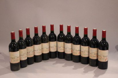 null 12 bouteilles CHÂTEAU LYNCH BAGES 1990 GCC Pauillac (caisse bois) (étiq très...