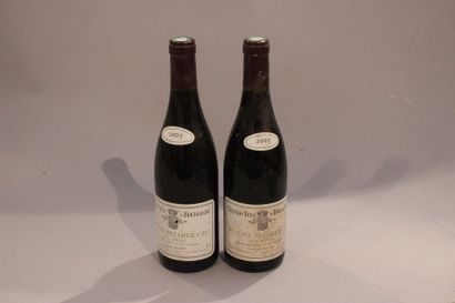 null 2 bouteilles BEAUNE Les Sizies 2005 1er Cru Jacques Bacot (étiq. Abîmées)