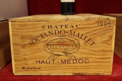 null 12 bouteilles CHATEAU SOCIANDO MALLET 1996 Caisse bois