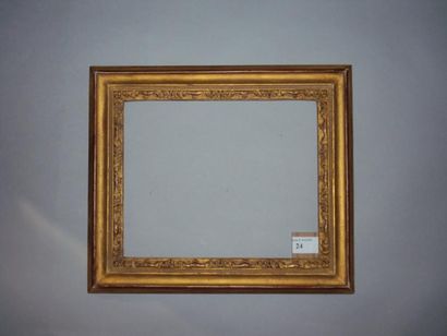 null Cadre en bois et stuc doré de style Louis XV XIXe siècle (redoré) 20,7 x 25,5...