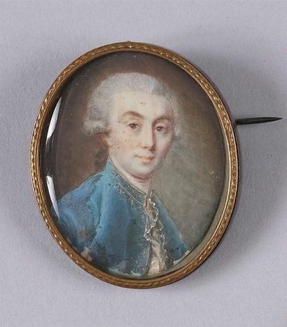 null ECOLE FRANCAISE Dernier Tiers du XVIIIe siècle 

Portrait d'homme coiffé d'une...