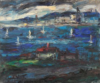 null Albert VAGH WEINMAN (1931-1983)
Les voiliers, reflet de lumière
Huile sur toile.
Signée...