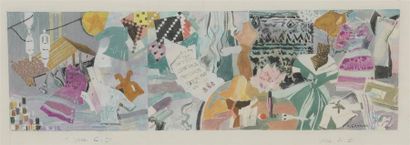 null ROBERT GÉNICOT (1890-1981)
composition cubiste, vue CD et vue AB
gouache sur...