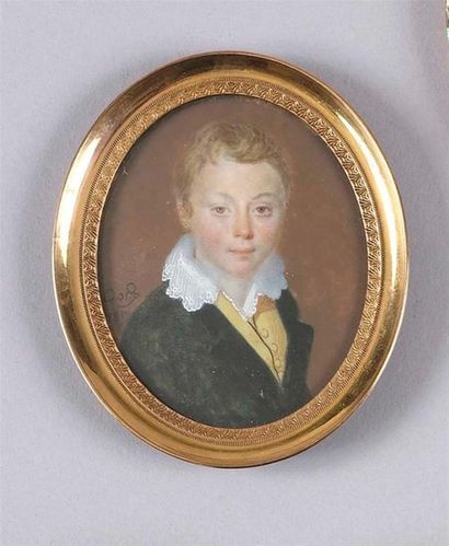 null CIOR Pierre - Charles 21
Paris 1769 - 1840

Portrait d'un jeune garçon en redingote...