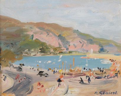 null Robert GENICOT (1890-1981)
Vue présumée du port de Menton
Huile sur panneau....