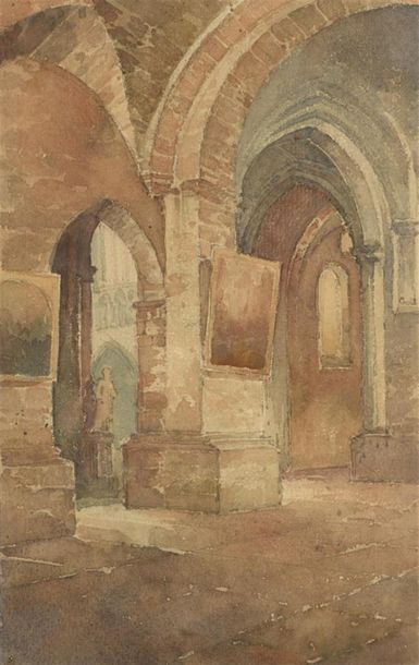 null Robert GENICOT (1890-1981)
L'intérieur de l'église de Saint Malo, 1917
Aquarelle...