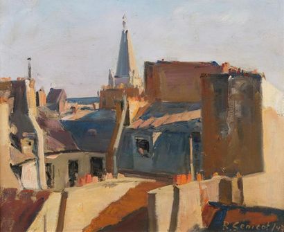 null Robert GENICOT (1890-1981)
L'église de Saint-Séverin, Paris
Huile sur toile.
Signée...