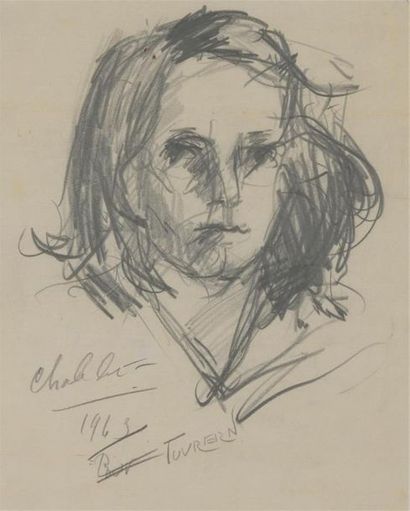 null Ecole française du XXème siècle
Portrait de femme, 1943
Fusain sur papier.
Signé...
