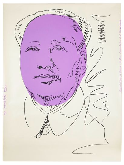 Andy Warhol (1928-1987) Papier peint Mao 1974 Sérigraphie en couleurs sur papier...